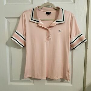 FORE ALL Betty Polo Sz Large Pink & Green Golf Shirt